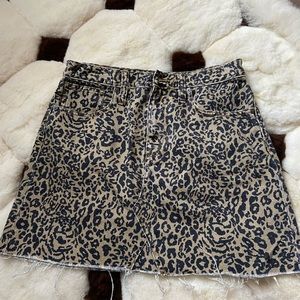 Madewell Printed Denim Skirt